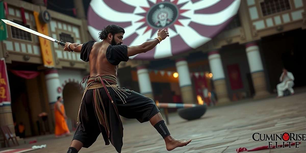 Cumin Rise Elite Martial Arts Combat Cumin Rise Elite advanced combat scene showing Kalaripayattu fighting style against enemy